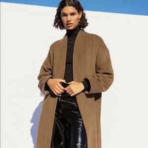 Aritzia Wilfred Raffles Robe Coat Brown Size 1